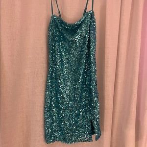 Teal sequin wild fable dress